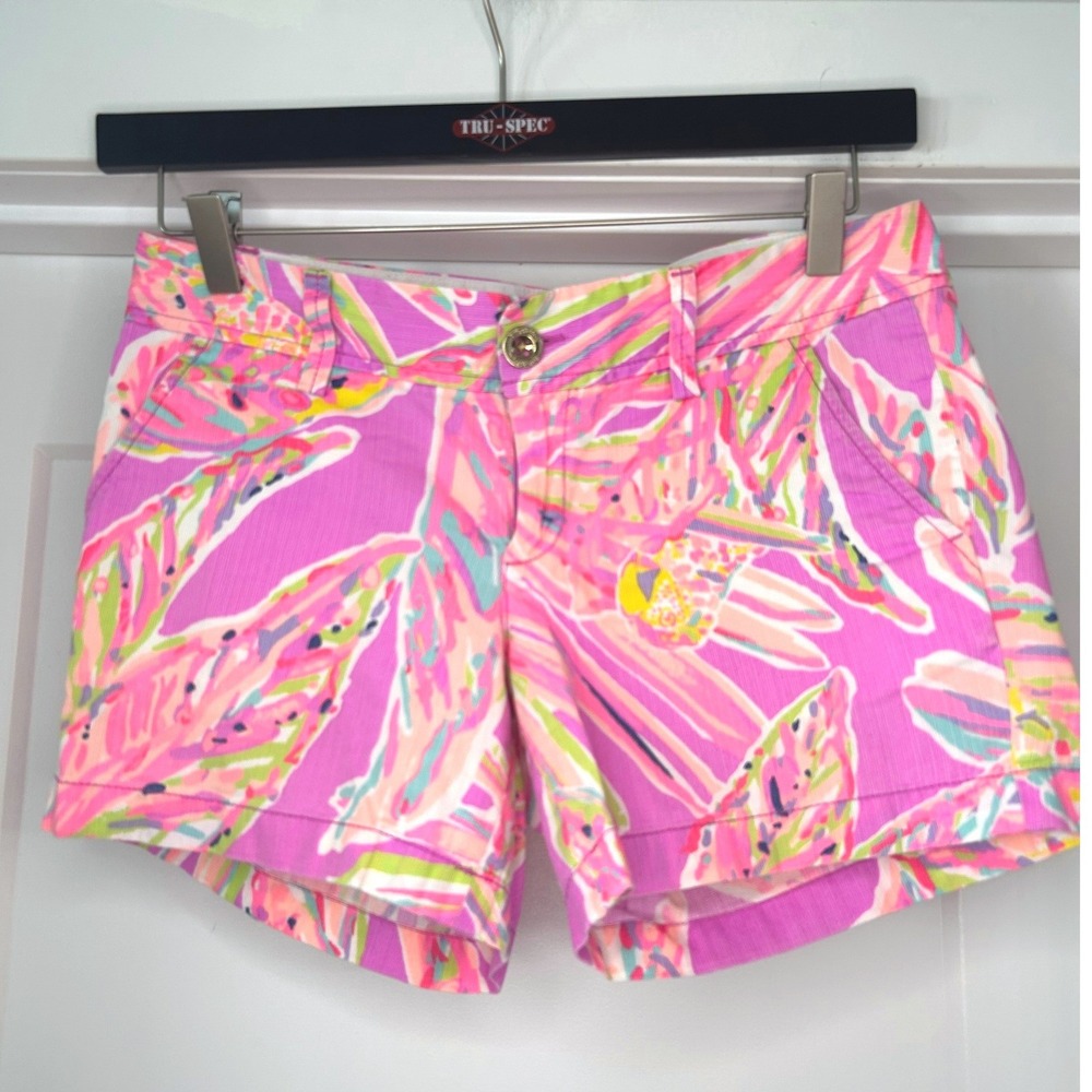 Lilly Pulitzer Callahan Amethyst Sunseeker Palmetto Leaf Shorts Chino Womens 4